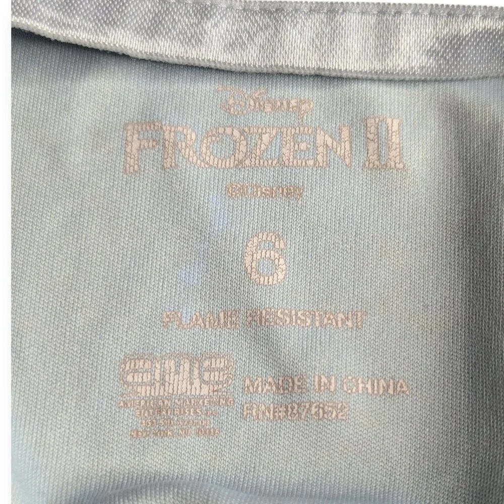 Disney Frozen 2 Elsa Themed Blue Lightweight Nightgown Size 6 - Picture 10 of 12
